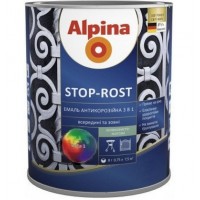 Alpina Stop-Rost Емаль антикорозійна 3 в 1 шовковисто-матова перловий темно-сірий (0,75 л)