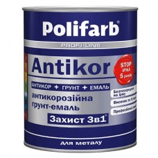 Polifarb Antikor Грунт-эмаль Защита 3 в 1 светло-серая (2,7 кг)